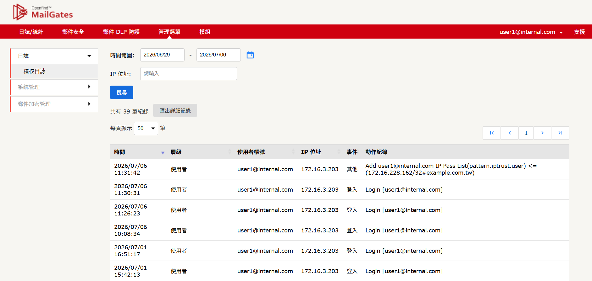 Audit logs